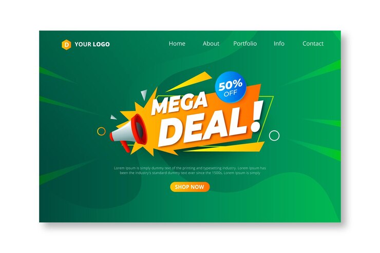 Vecteur gratuit page de destination des ventes en dégradé
