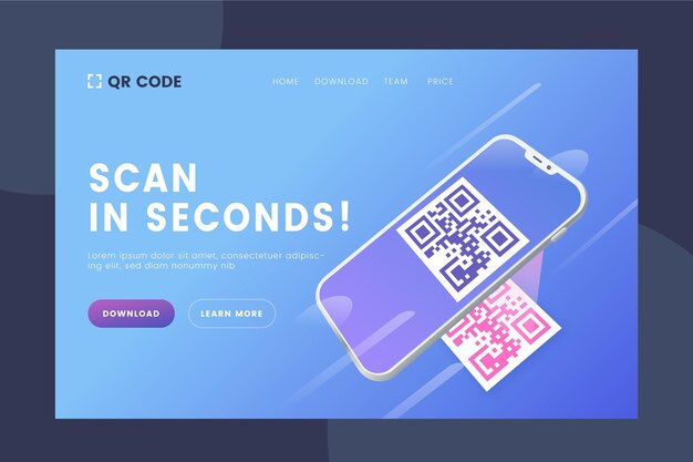 Page de destination de vérification du code QR