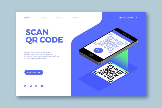 Page de destination de vérification du code QR