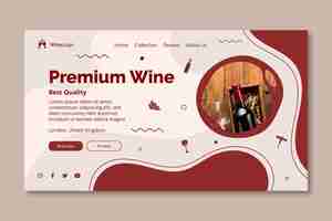 Vecteur gratuit page de destination des vins premium