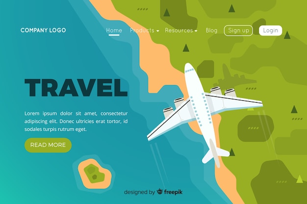 Vecteur gratuit page de destination de voyage