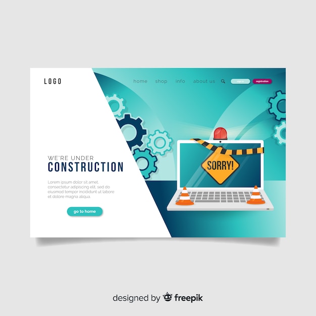 Vecteur gratuit page de destination web en construction