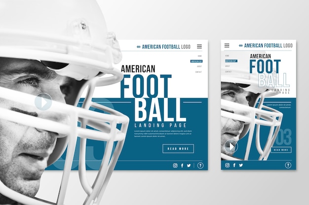 Page de destination Webtemplate pour le football