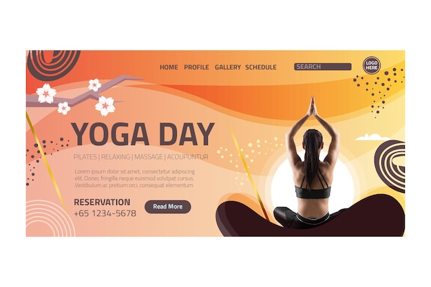 Vecteur gratuit page de destination yoga body balance