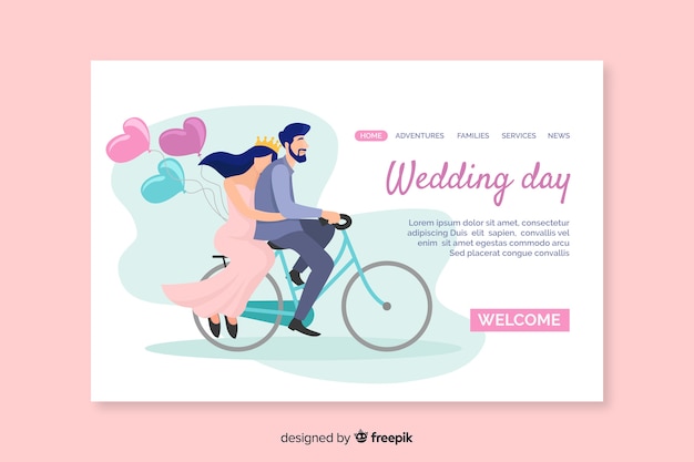 Vecteur gratuit page de mariage design élégant