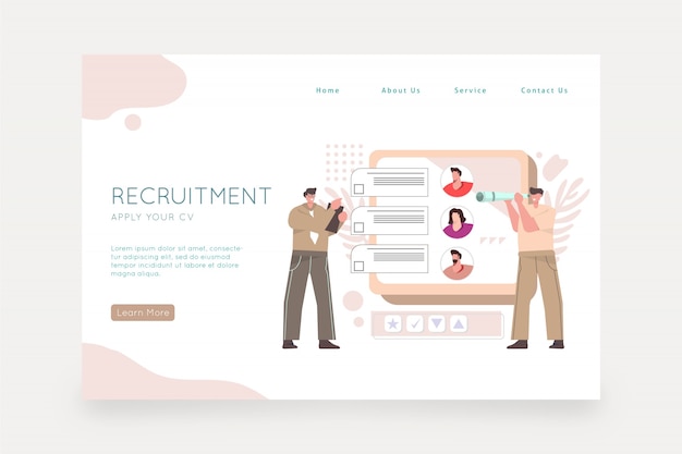 Page Web du concept de recrutement