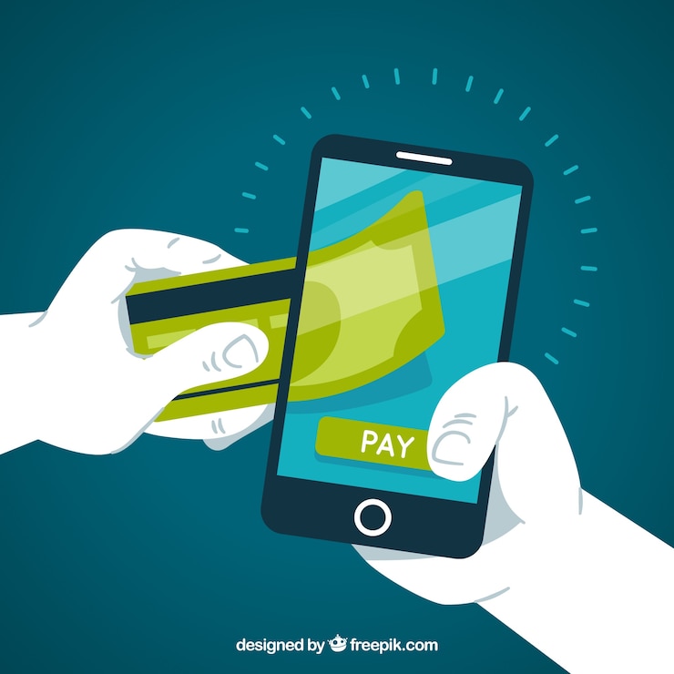 Vecteur gratuit paiement par téléphone