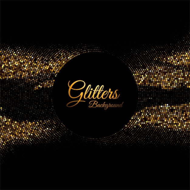 Paillettes D'or Brillantes Abstraites Sur Fond Noir