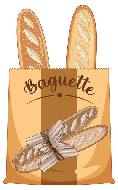 Pain baguette dans un sac en papier