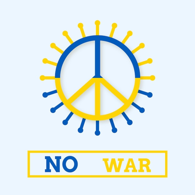Vecteur gratuit paix pour l'ukraine fond bleu jaune bannière de conception de médias sociaux vecteur gratuit