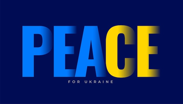 Paix wrd écrit dans les couleurs du drapeau ukrainien pour arrêter la guerre