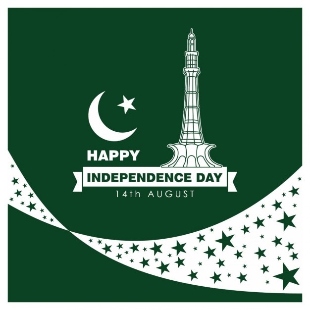 Vecteur gratuit pakistan independence day celebration card vector illustration