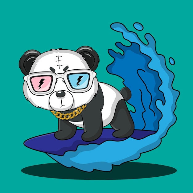 Vecteur gratuit panda de dessin animé bébé mignon de vecteur en costume de pirate