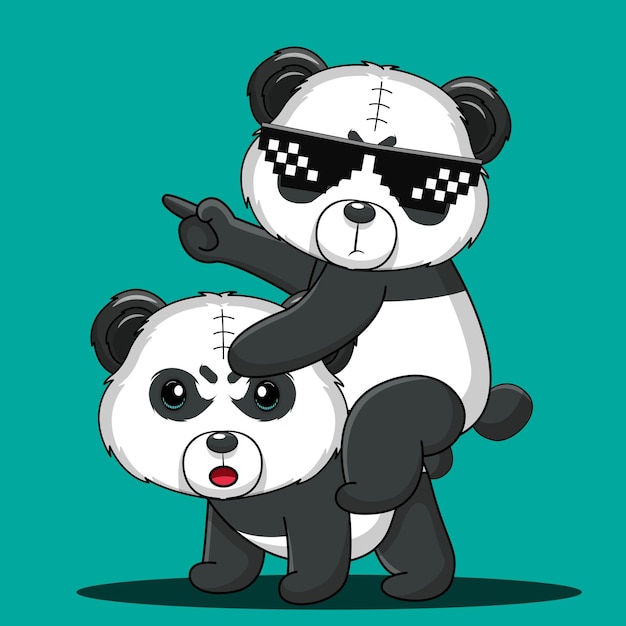 Vecteur gratuit panda de dessin animé bébé mignon de vecteur en costume de pirate