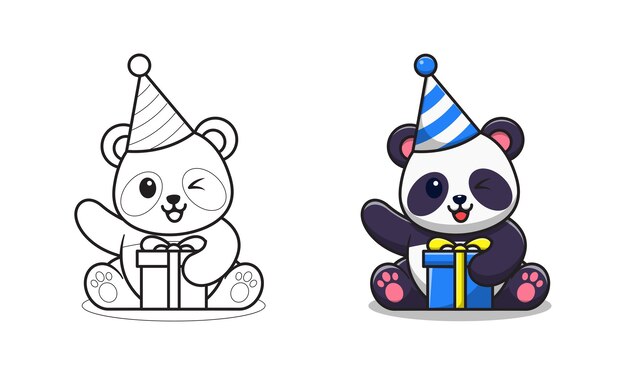 Dessin Anime Ours Panda Anniversaire Tenant Ballon Coeur Pour Animal Kawaii De Fete Vecteur Premium