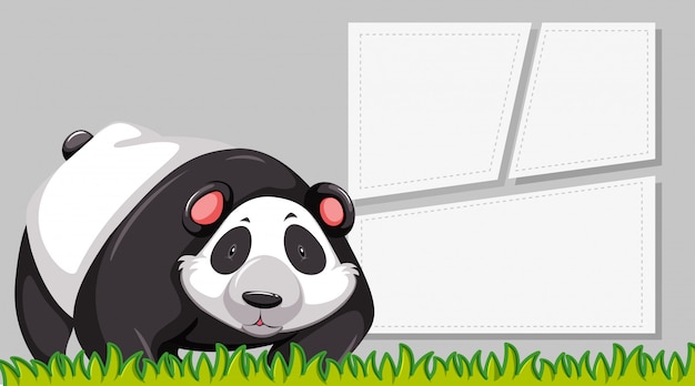 Un panda sur une note vide