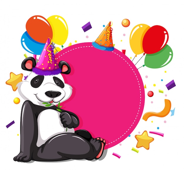 Panda Party sur carte rose