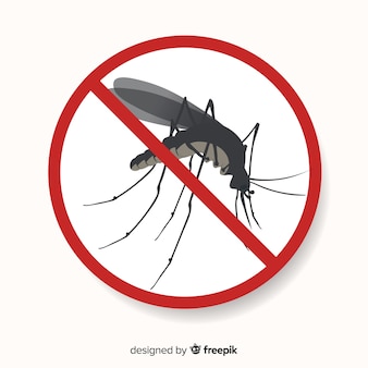 Panneau d'avertissement de moustique avec design plat