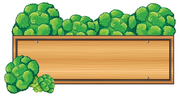 Panneau En Bois Avec Brocoli Sur Le Dessus