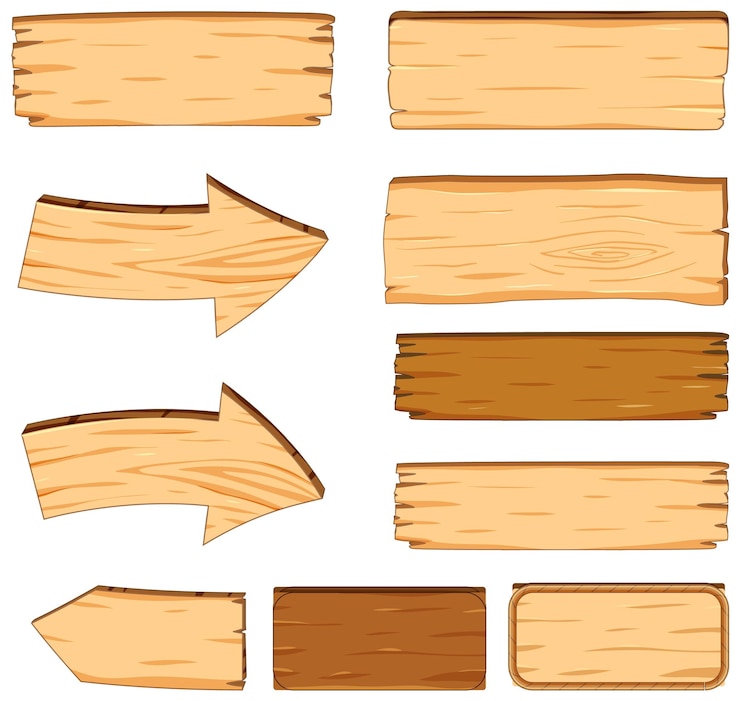 Vecteur gratuit panneau en bois vierge pour illustrations vectorielles