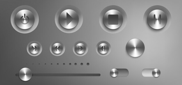 Panneau de commande de musique avec boutons et boutons en acier