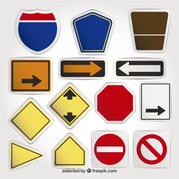 Vecteur gratuit les panneaux de signalisation