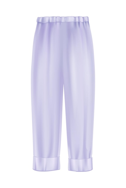 Vecteur gratuit pantalon de pyjama de couleur pastel sur fond blanc illustration vectorielle réaliste