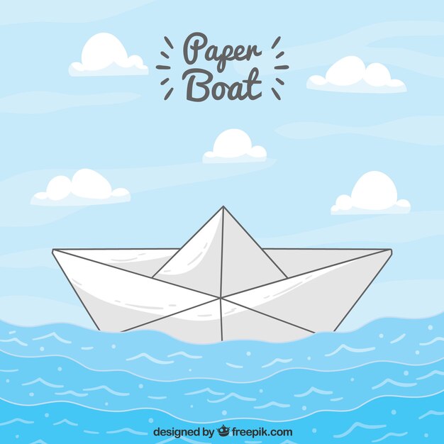 Paper boat sailing background