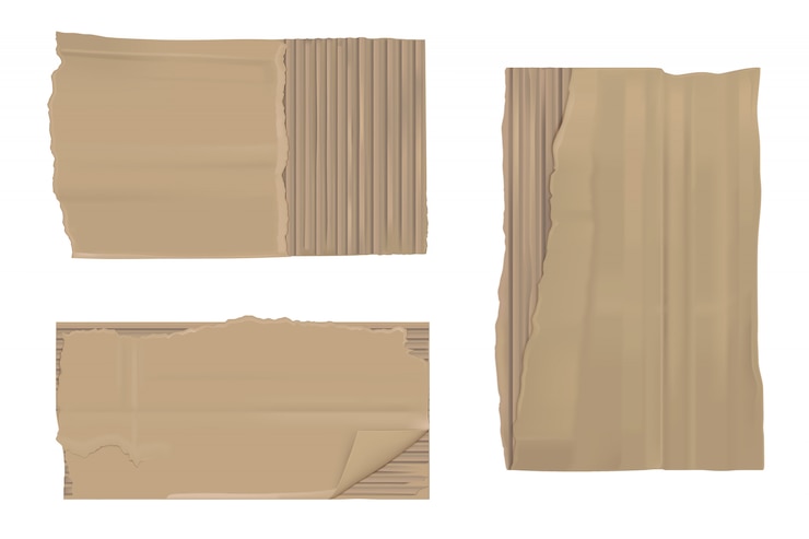 Vecteur gratuit papier cartonné déchiré. draps déchirés en lambeaux marron