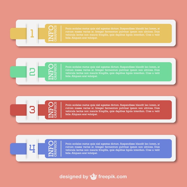 Vecteur gratuit papier infographie libre conception des étiquettes