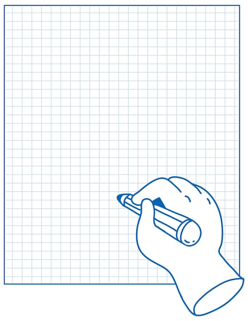Vecteur gratuit un papier avec une main et un crayon de conception de griffonnage