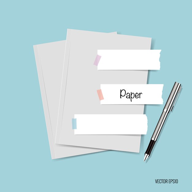 Papier avec des notes collantes