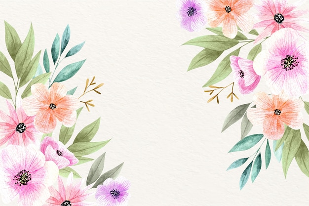 Vecteur gratuit papier peint élégant floral aquarelle