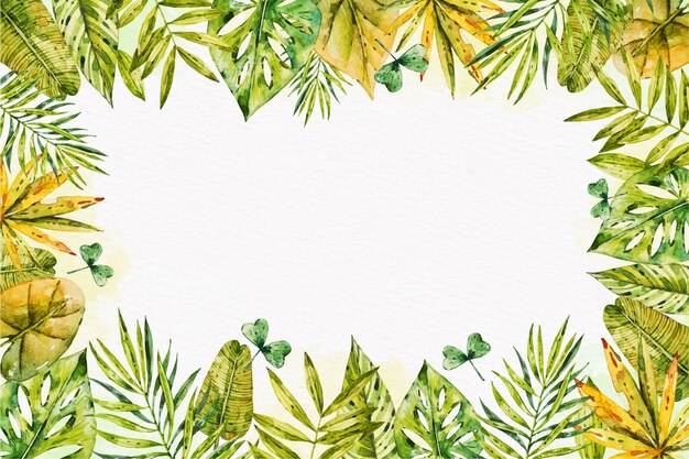 Papier peint feuilles tropicales avec espace vide