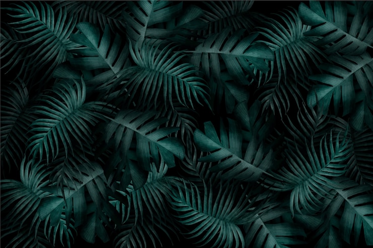 Vecteur gratuit papier peint feuilles tropicales monochromes réalistes