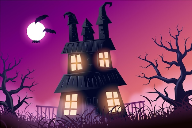 Vecteur gratuit papier peint halloween réaliste effrayant
