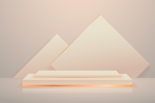 Papier peint podium avec des formes 3D géométriques