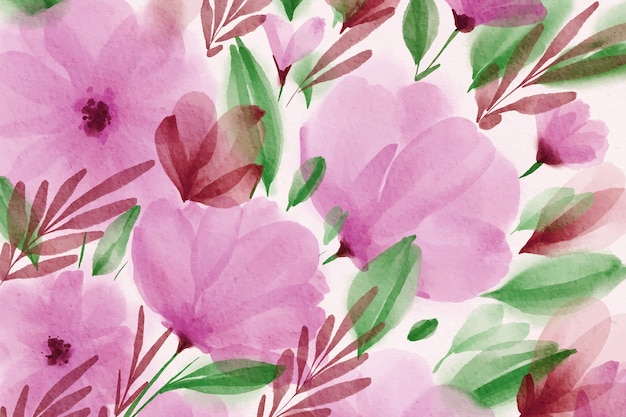 Papier peint printemps aquarelle