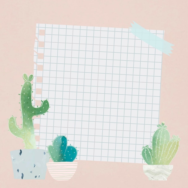 Papier vierge avec cactus