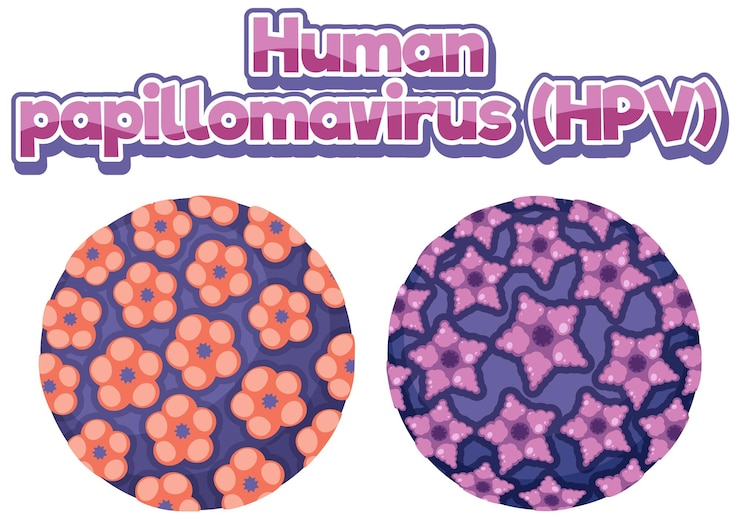 Vecteur gratuit papillomavirus humain hpv sur fond blanc