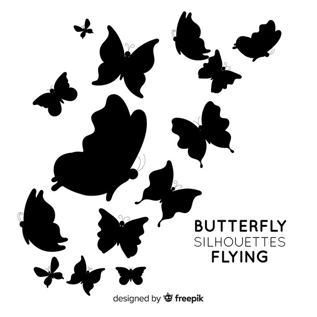 Papillon essaim silhouette fond