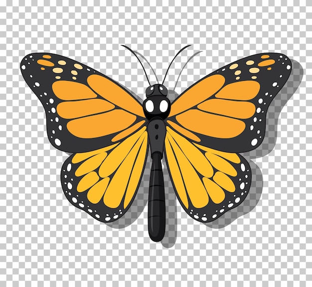 Vecteur gratuit papillon monarque en style cartoon