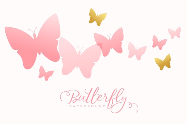 Vecteur gratuit papillons élégants essaim fond pastel décoratif