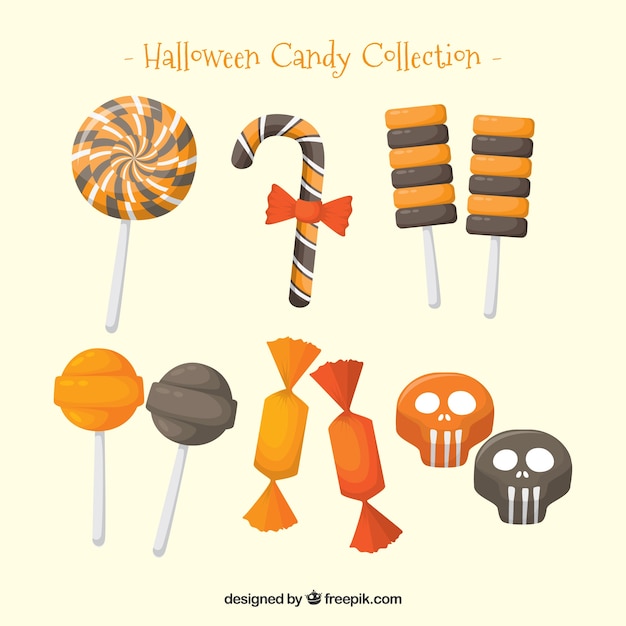 Paquet de bonbons délicieux et sucettes de Halloween