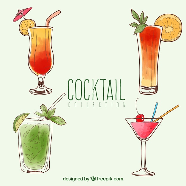 Paquet De Cocktails Aquarellés à La Main