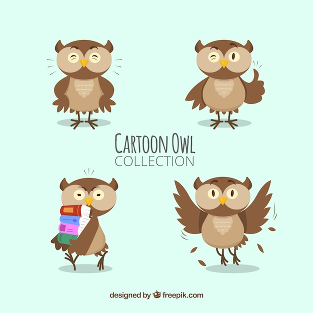 Paquet De Hibou Drôle De Bande Dessinée