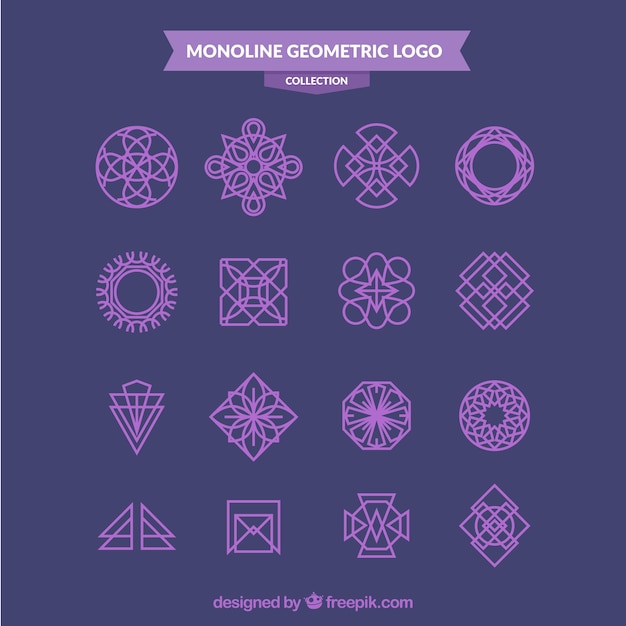 Paquet De Logo Monoline Mauve