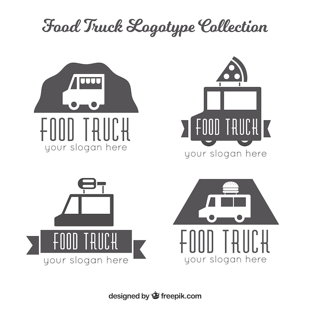 Paquet Minimaliste De Logos De Camions Alimentaires