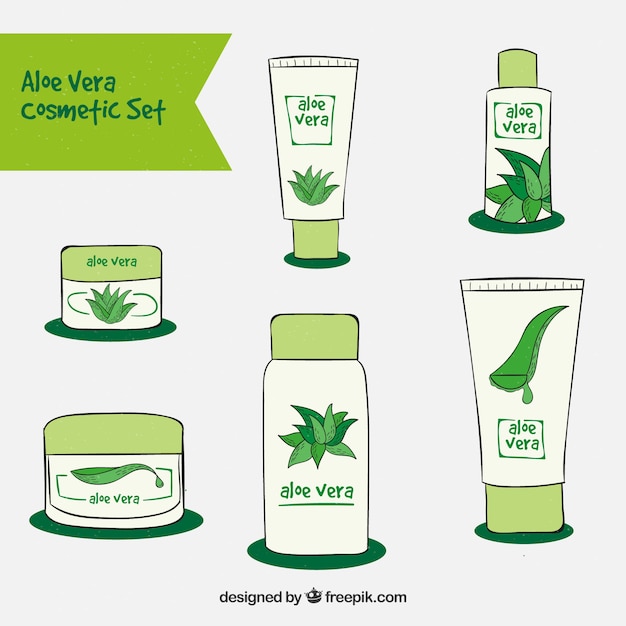 Vecteur gratuit paquet de produits aloe vera