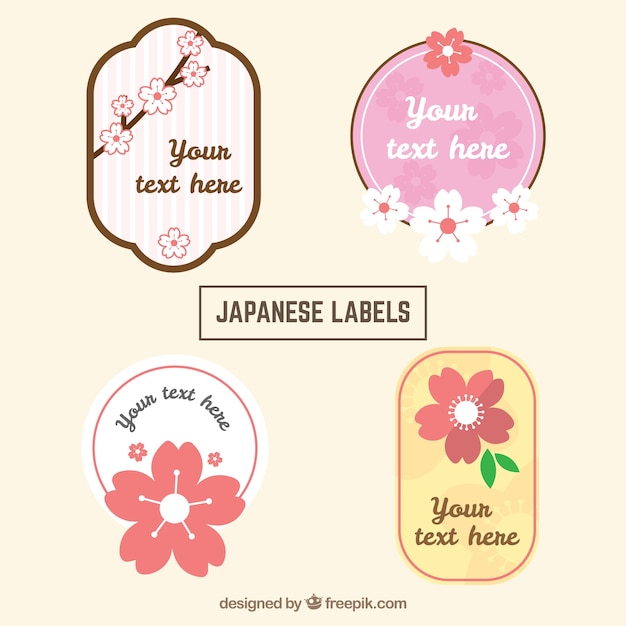 Paquet De Quatre Labels Japonais